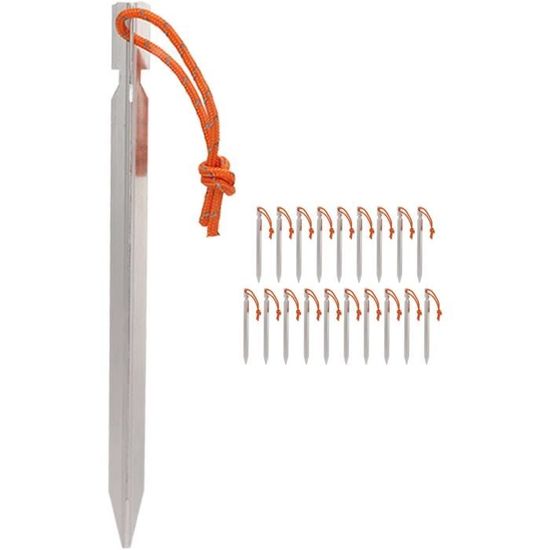 10 Piquets De Tente Alu – Légers Et Antirouille, 16 Cm, Forme Carrée