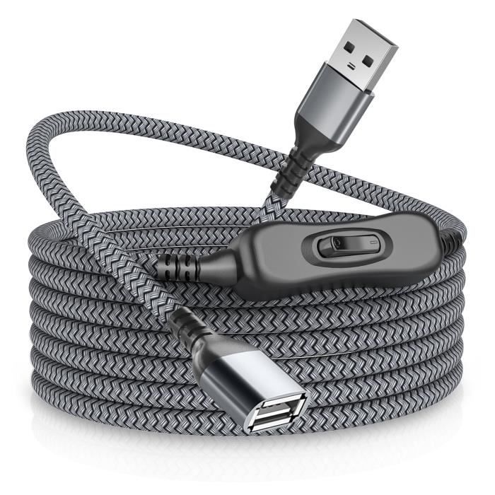 Sourcing Map Câble Extension USB Avec Interrupteur Marche