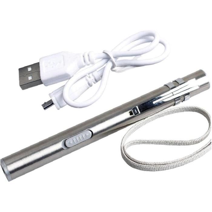 Lampe De Poche Haute Puissance À LED, Alliage D'aluminium USB Rechargeable De Poche Élégante Solide De La Lumière Légère, Zoom Télescopique, Multi-Positions Réglable