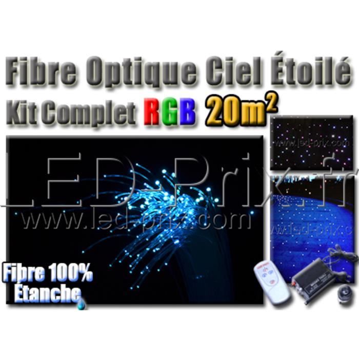 Kit fibre optique ciel étoile plafonds/sols 20m2