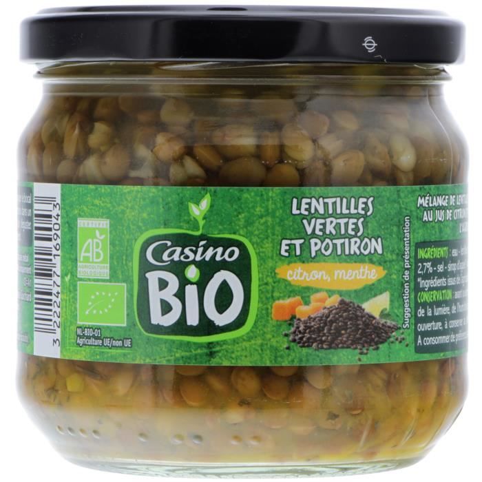 CASINO Lentilles Courge aux Menthes Bio - 350G