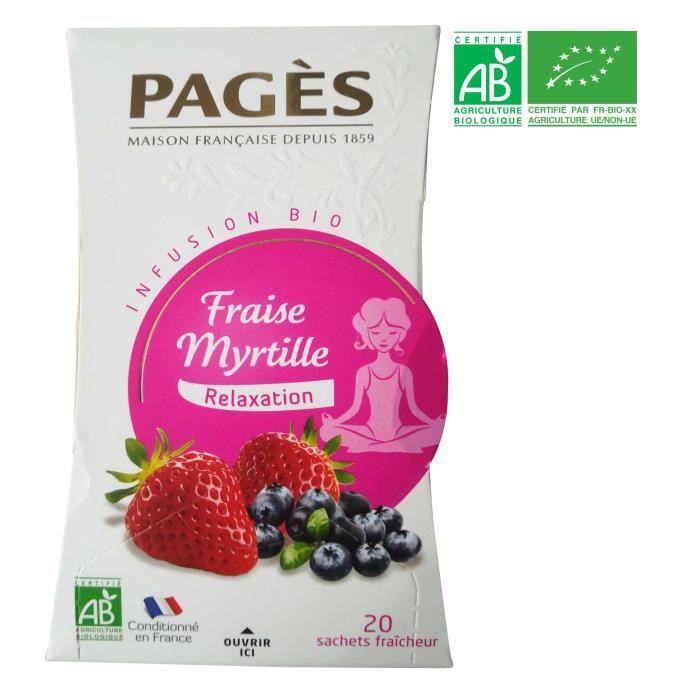 PAGES Infusion Fraise Myrtille Bio