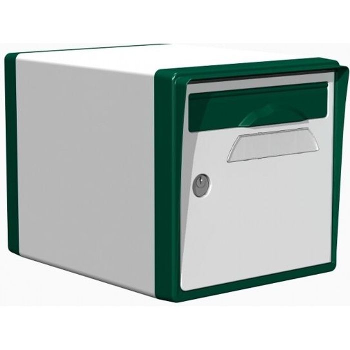 Boite aux lettres résine 1 porte blanc/vert for…