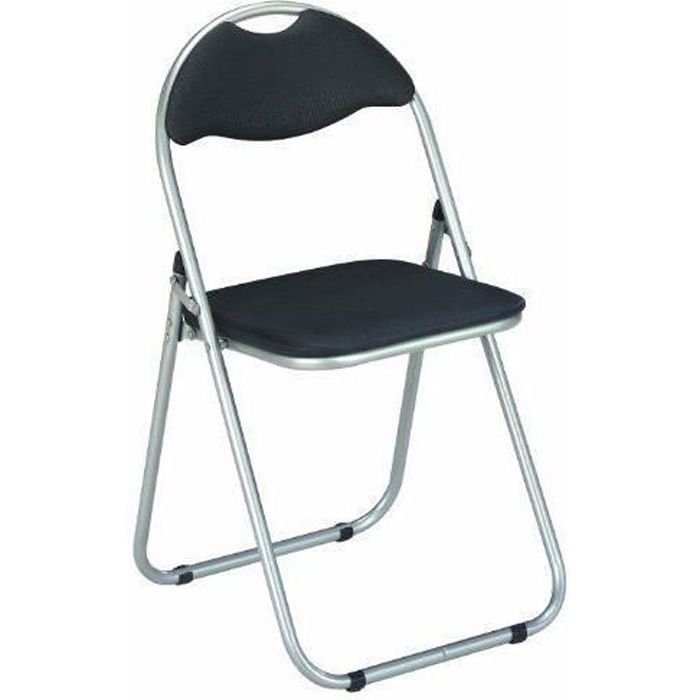 Haku Möbel 44704 Lot de 6 Chaises Pliantes Métal Aluminium/Noir