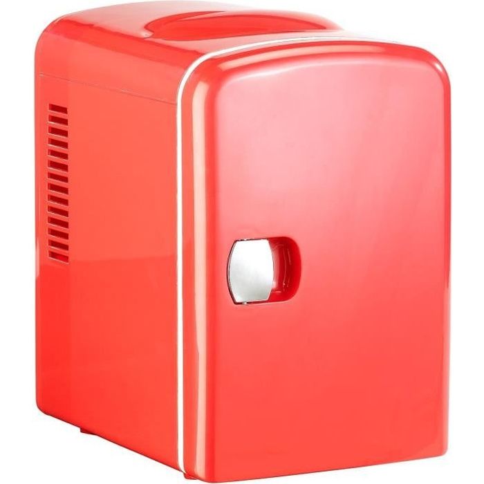 Mini réfrigérateur 2 en 1 avec prise 12 - 230 V - rouge: Gros électroménager