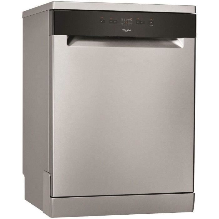 Lave vaisselle Whirlpool WRFE2B16X - Lave vaisselle 60 cm - Classe A+ / 46 decibels - 13 couverts - Inox bandeau : Noir - Pose libre
