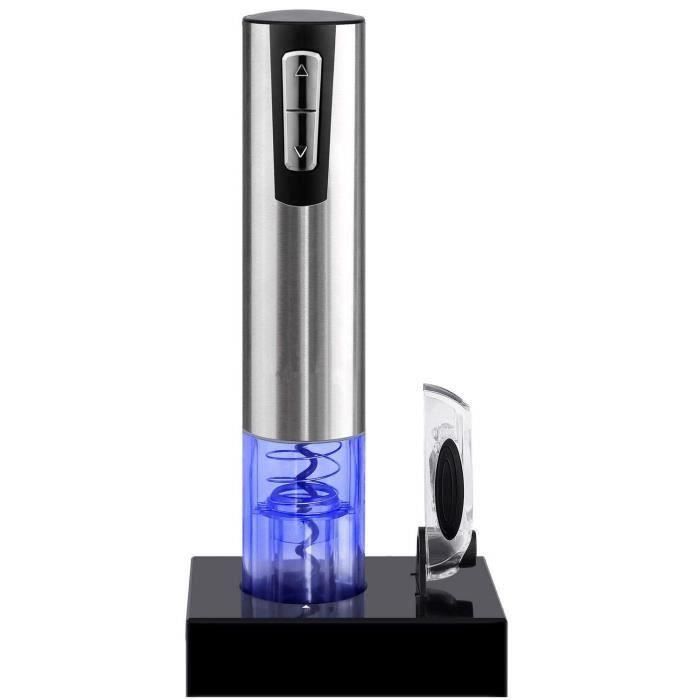 Tire bouchon électrique sans-fil - Coffret avec coupe-capsule et socle de recharge - Batterie de seconde génération - Le cadeau idéa