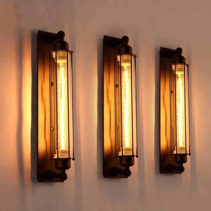 Applique Murale Lampe Murale Vintage Edison Mur LED E27 Lumière Moderne Couloir Vintage Rétro Industriel avec 4W Ampoule LED So09533