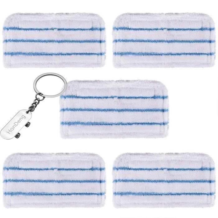 5 pcs Lingettes Patins Microfibres de Vapeur Steam Mop Rechange pour Balais Black Decker Lavables en Machine Accroches Adhésives