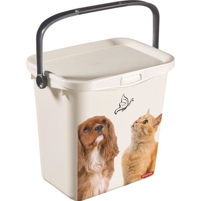 CURVER Boite carrée à couvercle Multiboxx 6L - Blanc - Pour chien et chat