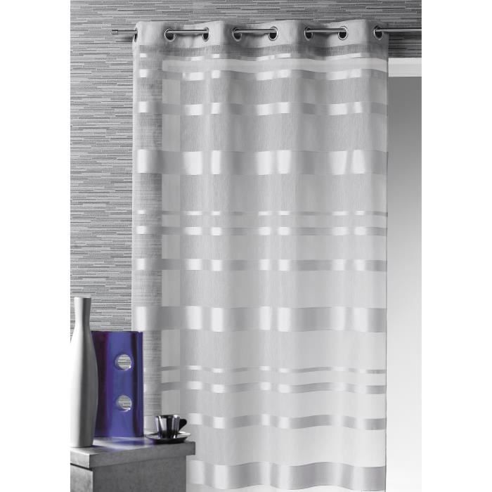 Voilage rayures horizontales Gris 140 x 240 cm