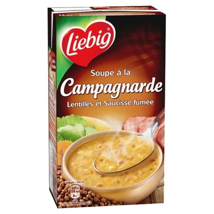 Liebig - Liebig Soupe à la Campagnarde Lentilles et Saucisse Fumée (lot de 3)