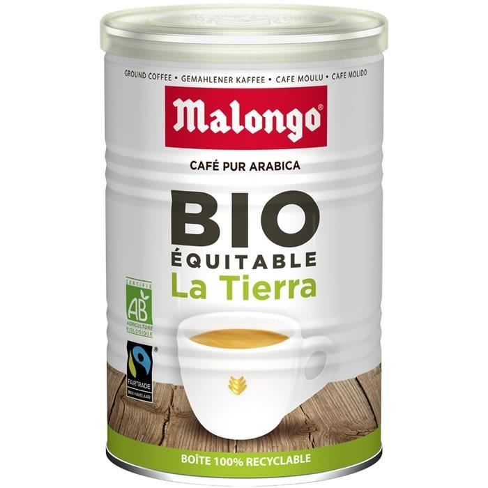LOT DE 2 - MALONGO LA TIERRA Café moulu bio - boite de 250 g