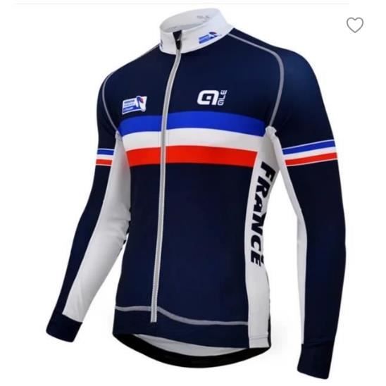 Retro Maillot de Manches Longue National Francaise Homme et Femme Cyclisme de Vetement Cycliste VTT Equipement Vélo Pro