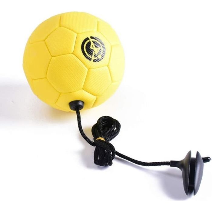 MINI BALLON DE FOOTBALL JAUNE AVEC ELASTIQUE POUR APPRENDRE A JONGLER