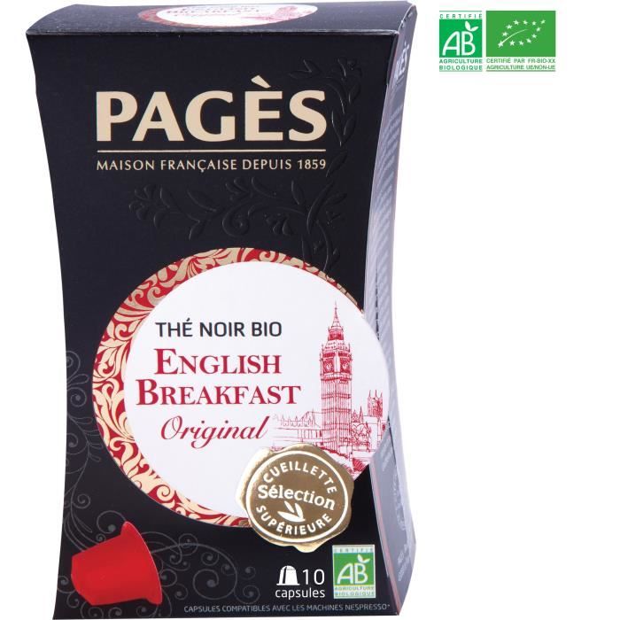 PAGES Thé Noir English Breakfast - Capsules - Bio