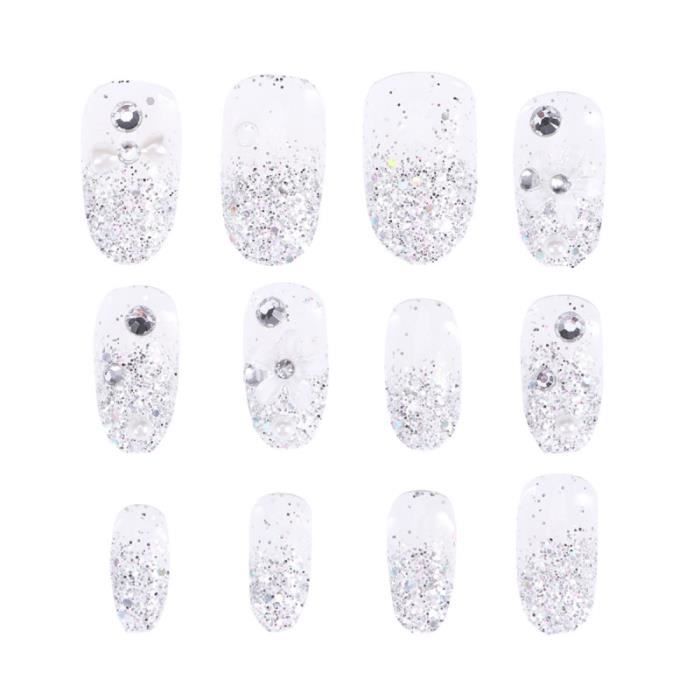 24 pièces faux ongles manucure élégant couverture complète décorative pour Nail FAUX ONGLES - CAPSULE - TIPS - FORME - PROTHESE