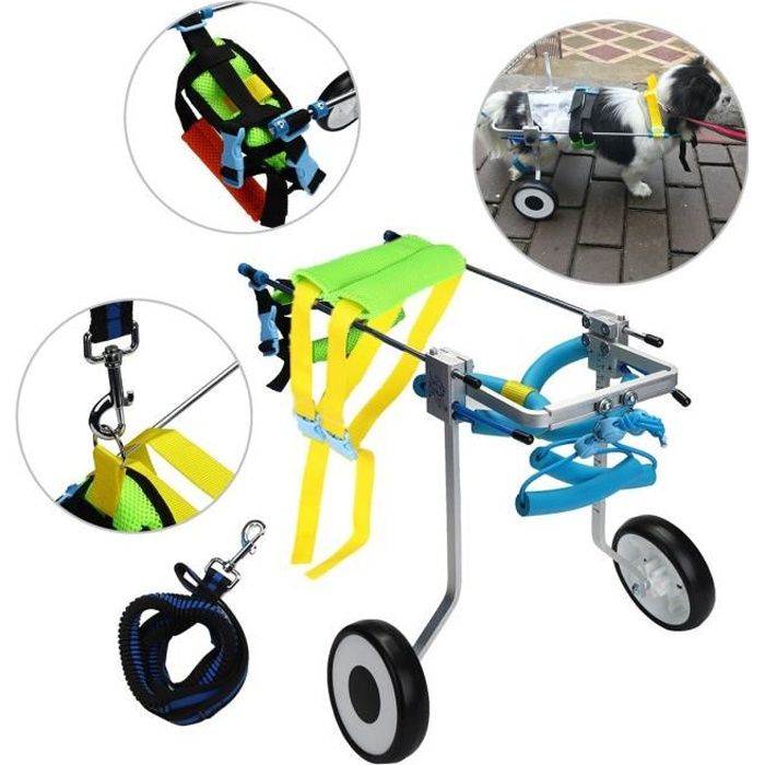 Animal XS Chariot Fauteuil Roulant à 2 Roulettes Corde de Traction Chien Chat Handicapé Postérieurs Auxiliaires Outil Marche Aide