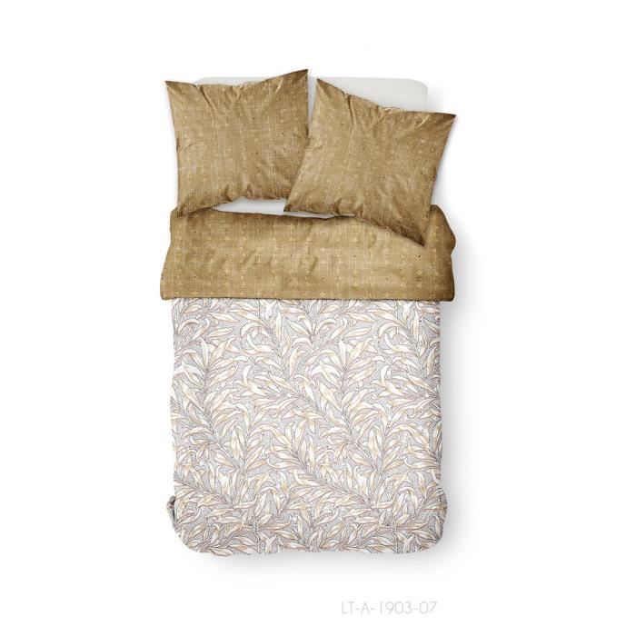 TODAY Parure de couette 100 % Coton 220x240cm SUNSHINE #3.58 - Beige et blanc