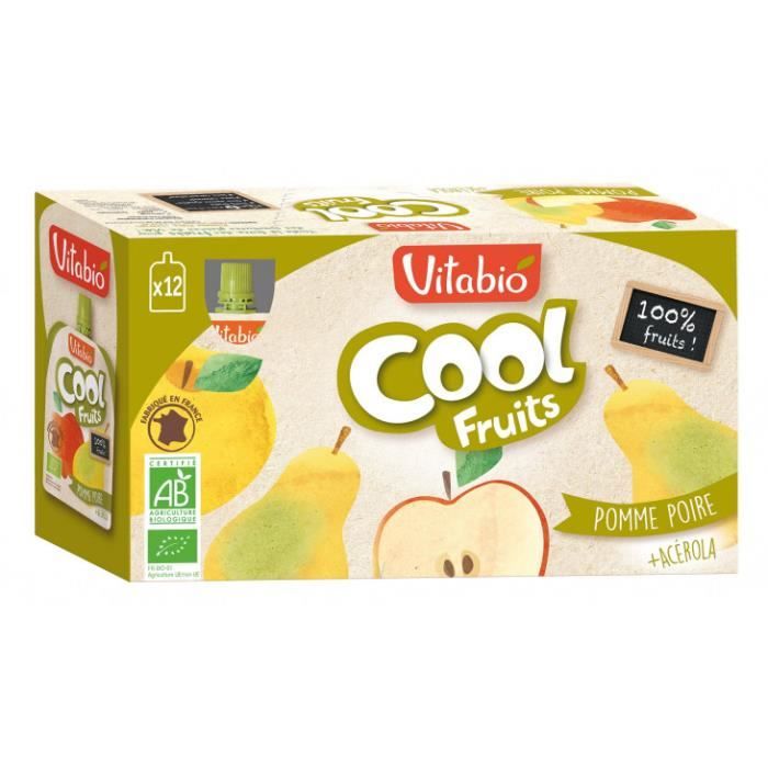 Vitabio - Cool Fruits Pomme Poire - Bio - Etui carton - 12x90g