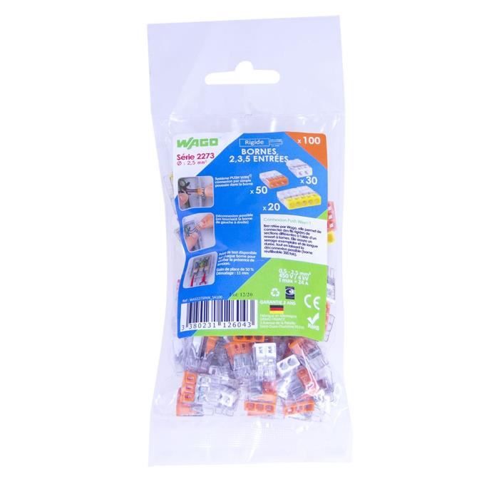 WAGO Sachet de 30 bornes 2-3-5 entrées Série 221