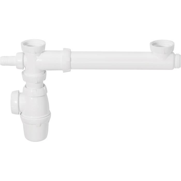 WIRQUIN Siphon avec tubulure - Évier à 2 bacs