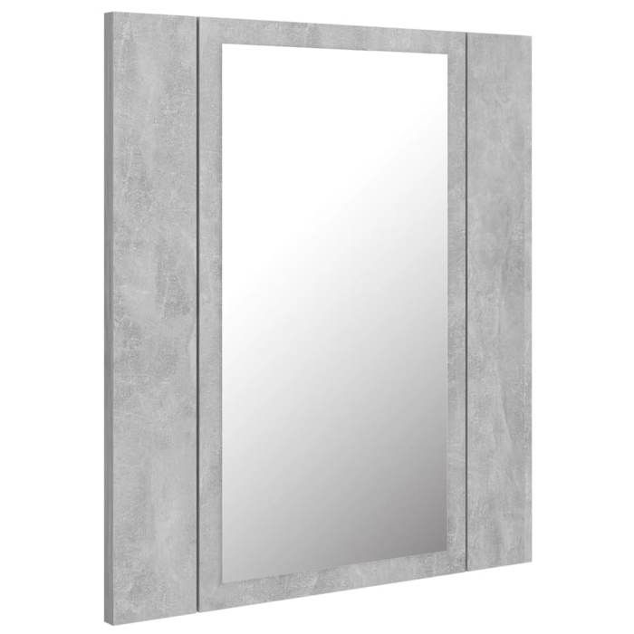 Armoire de salle de bain à miroir led 40 x 12 x 45 cm gris Armoire de salle de bain à miroir led 40 x 12 x 45 cm gris