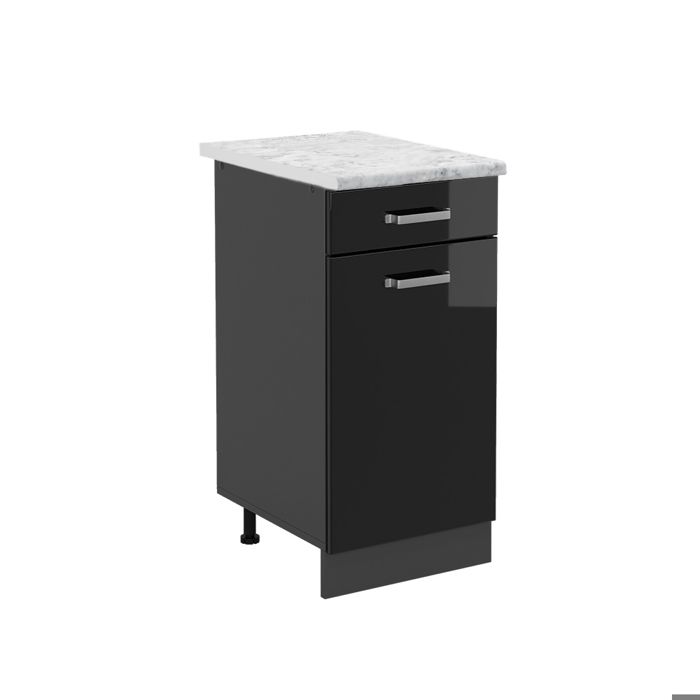 Meuble cuisine R-Line 40cm PT Marbre Noir Haute brillance/Anthracite Vicco 46011