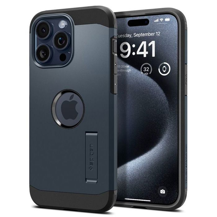 Spigen Tough Armor Mag MagSafe - Coque pour iPhone 15 Pro Max (Ardoise Métallique)