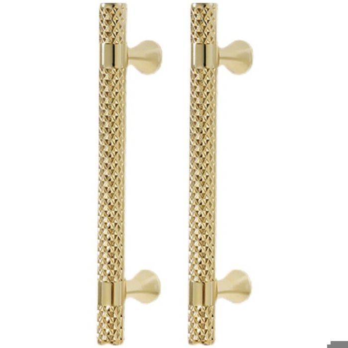 Poignée de meuble - LARGEIGHT - Lot de 6 - Doré - Alliage de zinc - Entraxe 128 mm