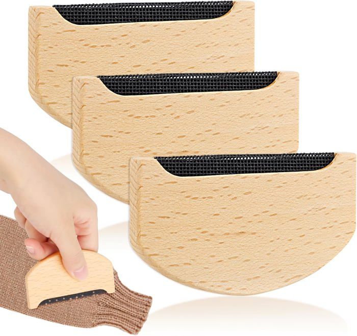 Rasoir Anti-bouloches Manuel - En Bois Et Cuivre, Pour Vêtements, Canapé, Tapis, Poils D'animaux - Sans Pile, Réutilisable