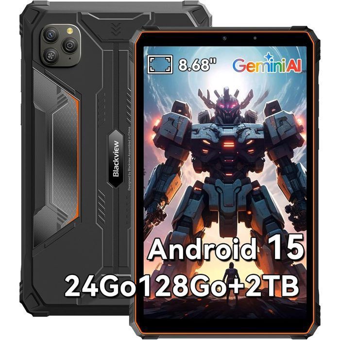 Blackview Active 5 Tablette PC Android robuste Unisoc T615 Octa core 8 68 pouces 8 Go + 6600 mAh 4G 8 Go + / - vue 4