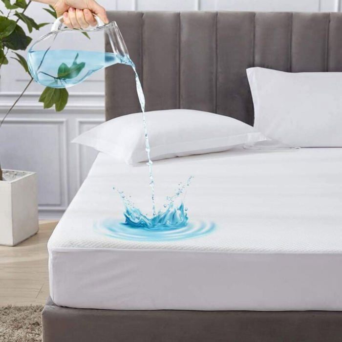 Protège Matelas ImperméableAlèse Respirante Anti-AcarienHypo-Allergénique en Fibre de Bambou 160x200+30cm YYV