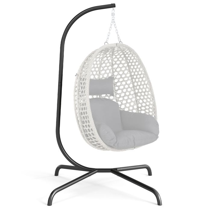 GOPLUS Support de Hamac Uniquement Forme en C en Métal avec Crochets à Ressort et Rotation à 360 Degrés Charge 180 kg 106x105x197cm