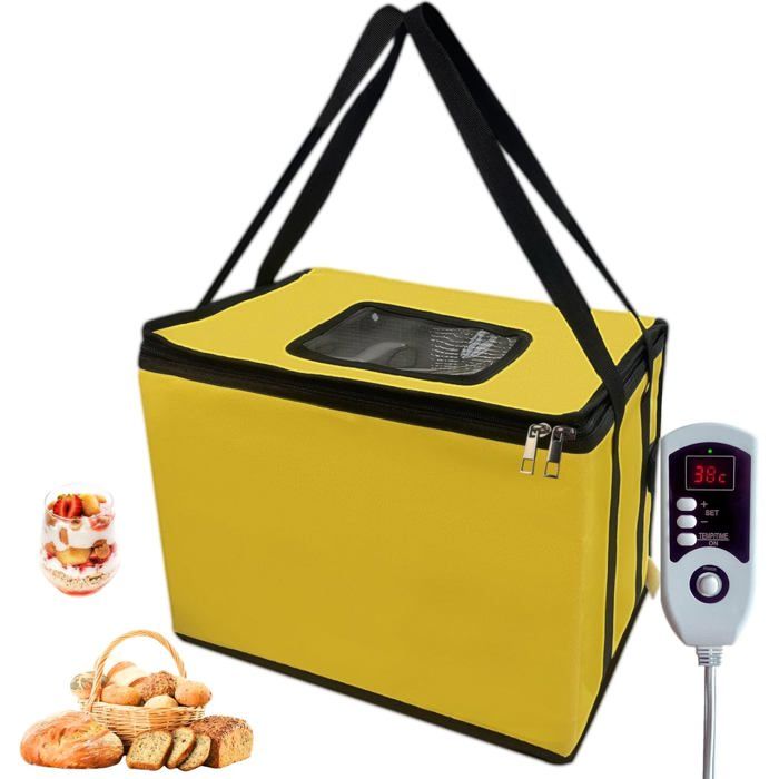 Boîte De Fermentation Chauffante Pour Pain Levain - Pliable, Température Réglable 25-50°C, Minuterie 4-48h - Pour Pain, Pizza, Yaourt