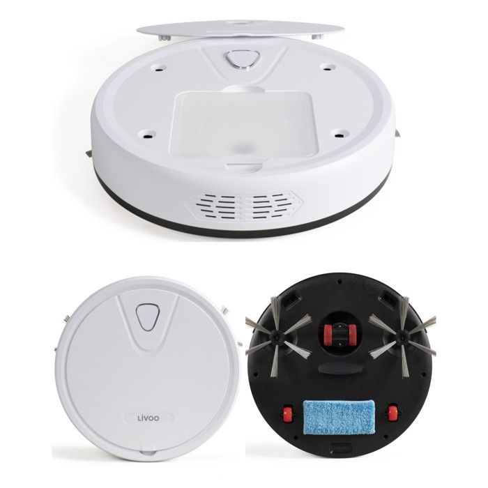 Aspirateur Robot - LIVOO - Modèle Blanc - 800 Pa - 500 ml - Autonomie 70 min - Livoo