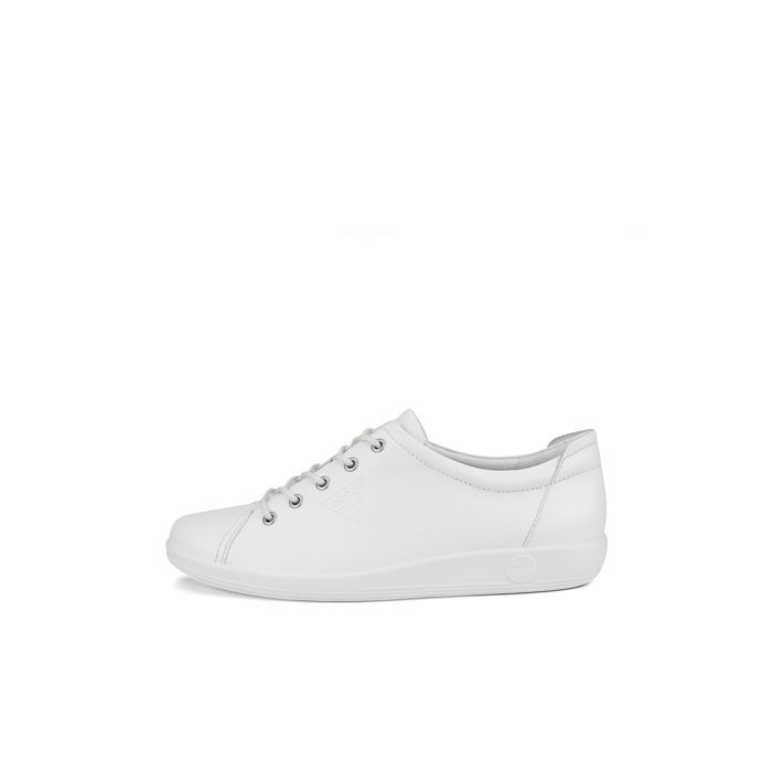 ECCO ECCO Soft 2.0 — Baskets femme en cuir blanc semelle amovible microfibre ECFS™