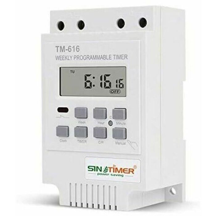 Programmateur horaire électrique - OKZ - TM616 - 12V - Programmable 24h/7j - Écran LCD - 6500W - 30A - Batterie intégrée