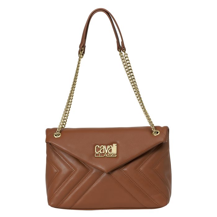 Sac bandoulière rembourré pour femme avec chaîne CCHB0196-brun