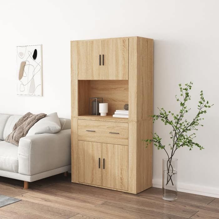 SALE 2026 Armoire/Cabinet à tiroirs Brun - Buffet haut Chêne sonoma Bois dingénierie PRO634603627