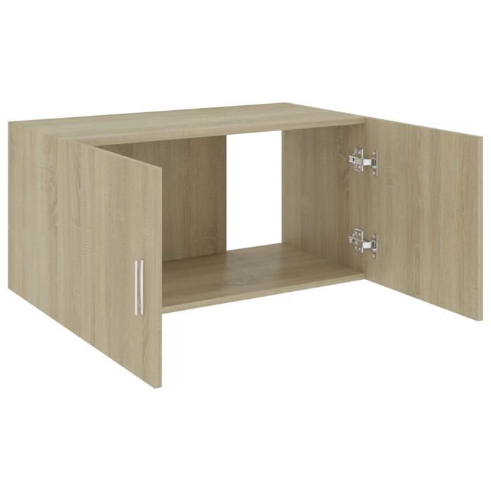 Armoire Flottante pour chambre Cuisine Brun - LEMON® Armoire murale - Chêne sonoma - 80x39x40cm - Bois dingénierie 776 - Soldes