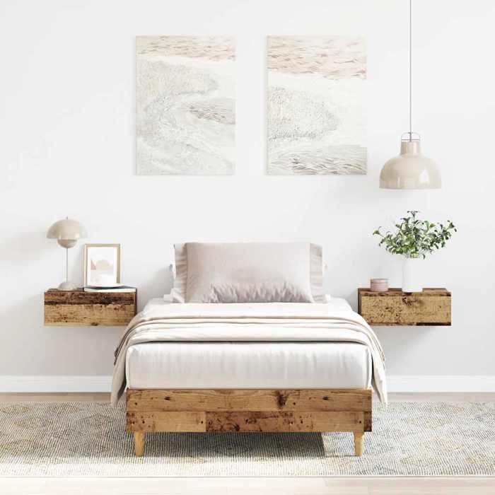 Haute qualité - Petit lit(1 personne) Cadre de lit sans matelas vieux bois 90x190 cm - pour chambre - bois ingénierie 9_2964928