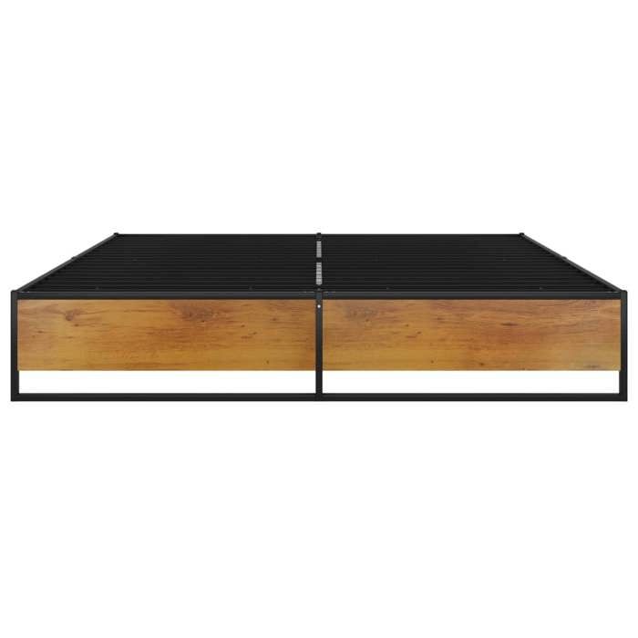 (En Promotion)Lit 2 PERSONNES 160x200cmCadre de lit Contemporain sans matelas noir métal 160x200cm L808235