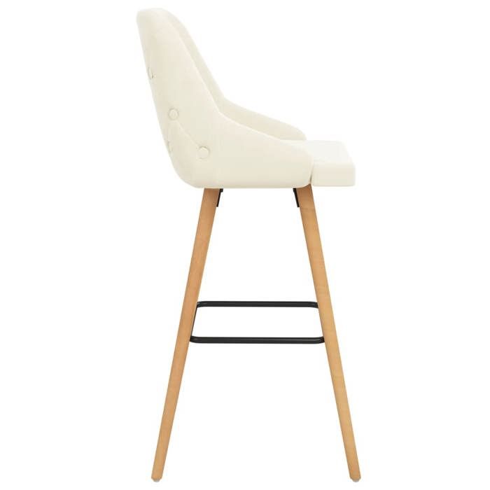 Tabourets Cuisine - Crème - Chaises de bar - (2 pcs) - 2 personnes - crème velours 48x55x106 cm F2168
