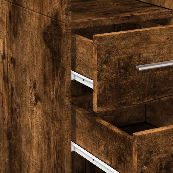 Rangement de cuisine - Armoire de rangement mince chêne fumé 30x42 5x225 cm - Buffet Vaisselier Rangement@408597