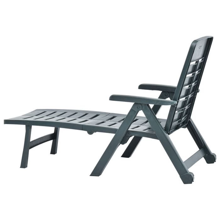 Elégant Transat de la plage Vert - Chaise longue pliable Plastique Vert PRO9086853741111