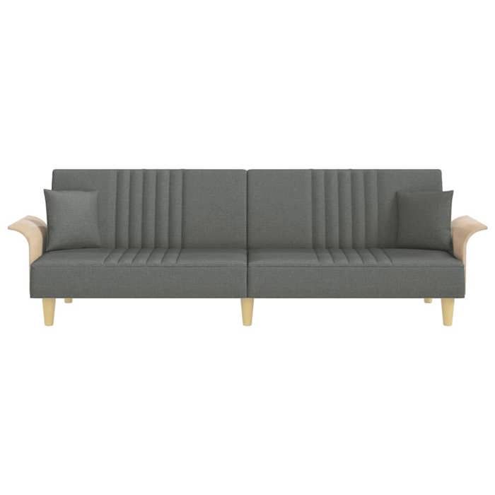 Canapé convertible 2 places - NANAS - CLIC-CLAC/Sofa-lit - avec accoudoirs gris foncé tissu 224x89x70cm C2553079