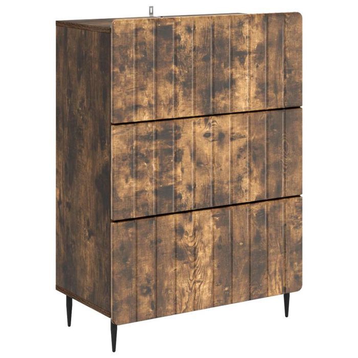 Caisson de bureau - desserte de bureau Vidaxl Armoire à tiroirs Chêne fumé 66 x 345 x 92 cm