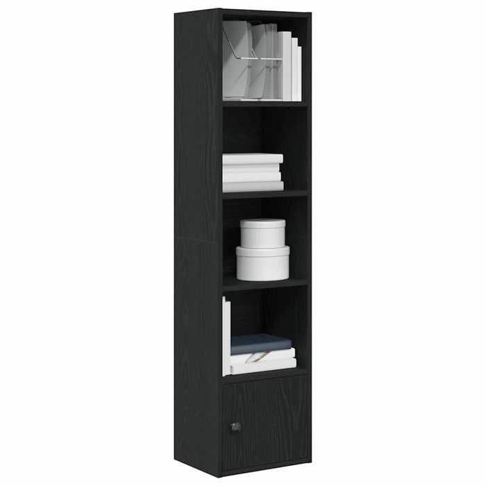 VENTE-FLASH Bibliothèque VENTE-FLASH - Colonne Étagère Bibliothèque chêne noir 31x24x127cm - Bois dingénierie ( 9005359)