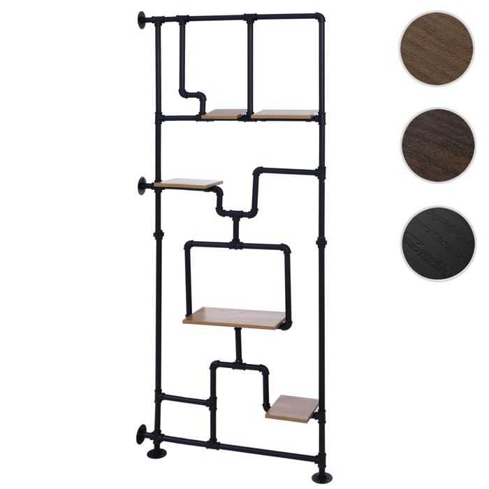 Séparateur de pièce avec étagère HWC-P10 MVG 203x80x20cm marron Séparateur de pièce avec étagère HWC-P10 MVG 203x80x20cm marron